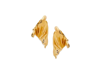 LOEWE Pleated Fan Hoop Earrings "Gold"