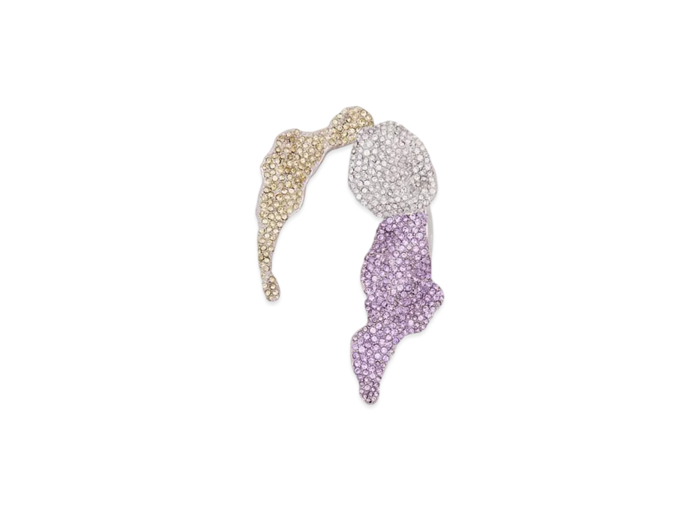LOEWE Glitter Fragment Ear Cuff "Silver/Light Mauve/Pale Yellow"