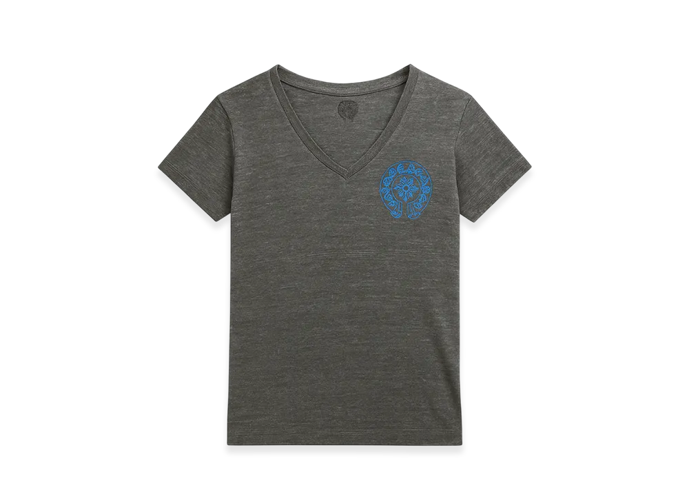 クロムハーツ Vネック ホースシュー Tシャツ "チャコールグレー/ブルー"