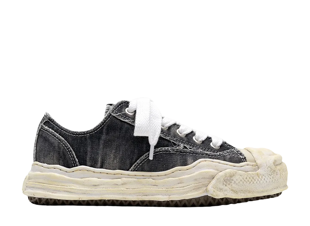Maison MIHARA YASUHIRO HANK OG Sole Bleach-Wash Denim Canvas Low-top Sneaker "Black"