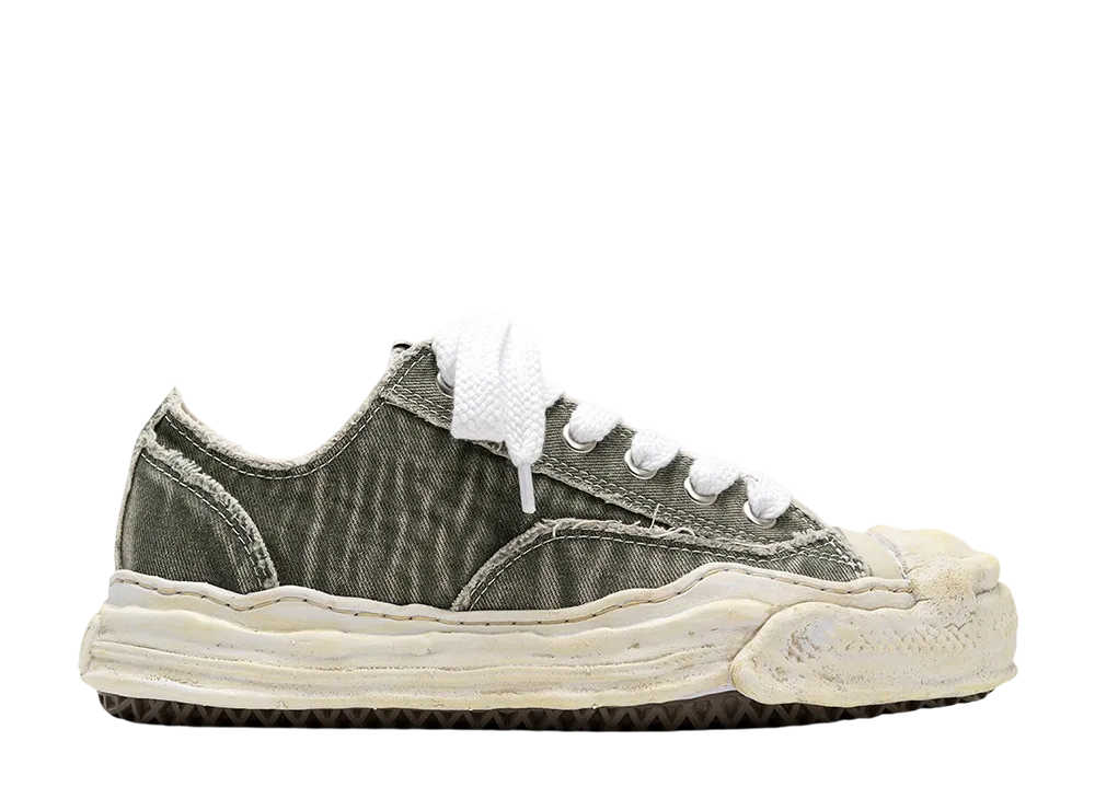 メゾンミハラヤスヒロ ハンク オリジナルソール ブリーチウォッシュ デニム キャンバスローカットスニーカー "グレー" (A15FW731)