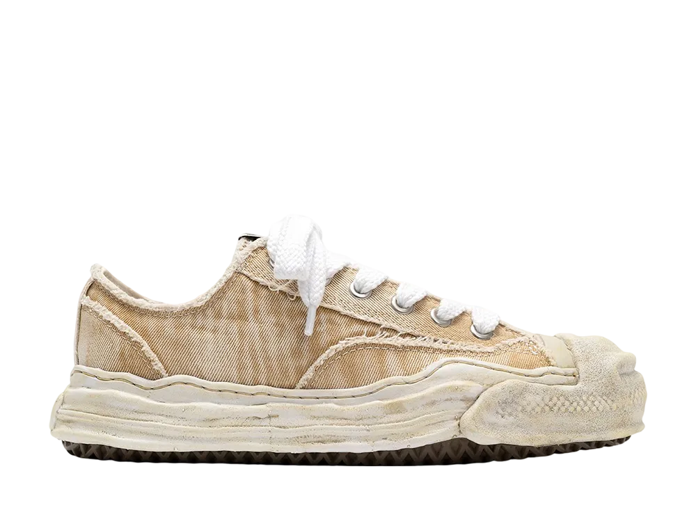 Maison MIHARA YASUHIRO HANK OG Sole Bleach-Wash Denim Canvas Low-top Sneaker "Beige"