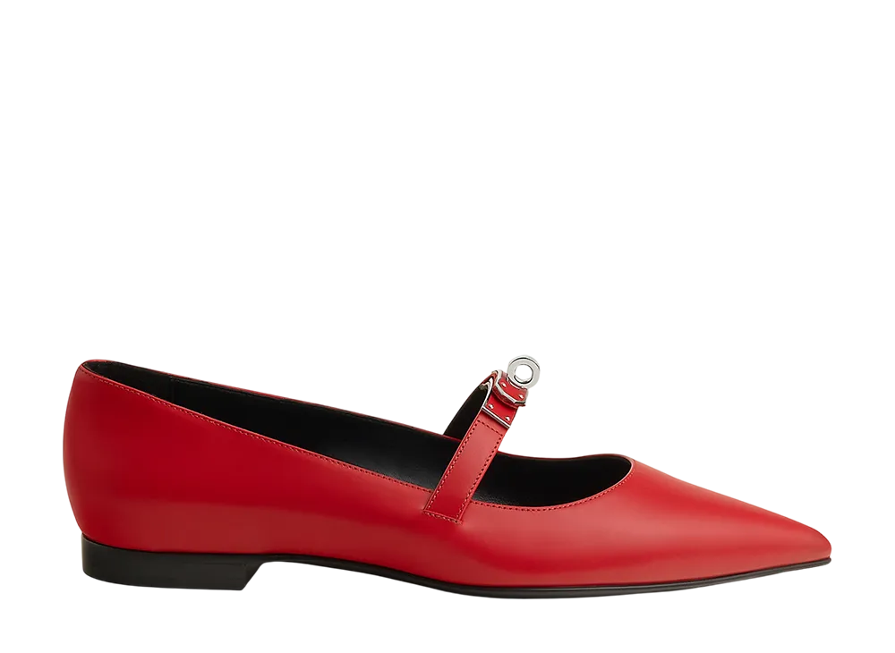Hermes Women's Kelly Ballet Flat "Rouge Vif"