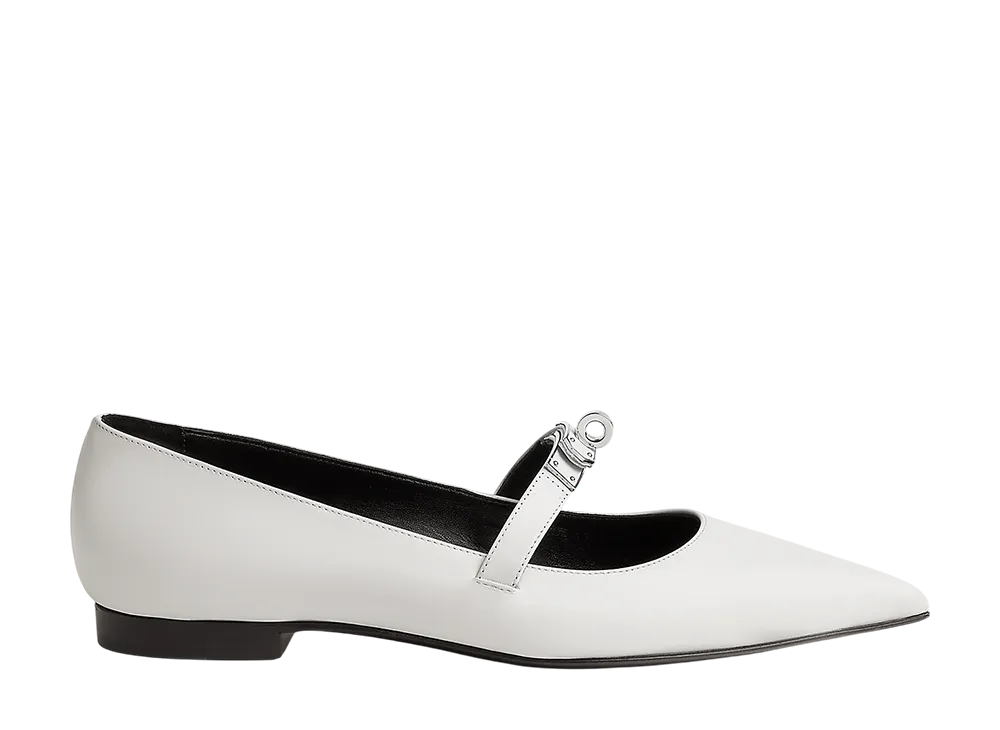 Hermes Women's Kelly Ballet Flat "Gris Clair"