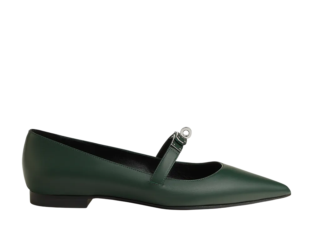 Hermes Women's Kelly Ballet Flat "Vert Bouteille"