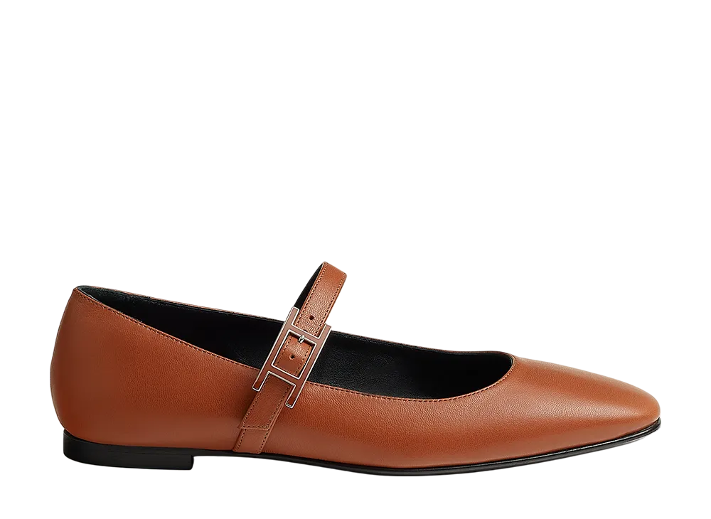 Hermes Women's Jane Ballet Flat "Marron Alezan"