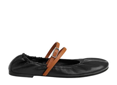 Hermes Women's Jolly Ballet Flat "Noir/Natural"