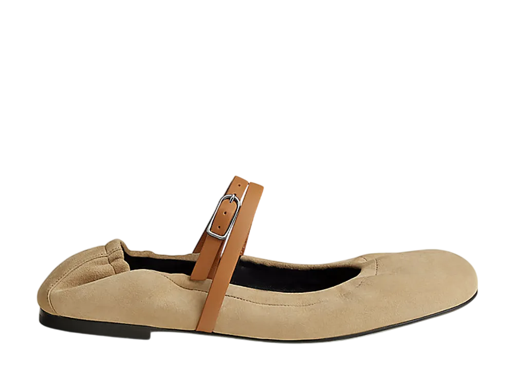 Hermes Women's Jolly Ballet Flat "Beige Lin/Naturel"