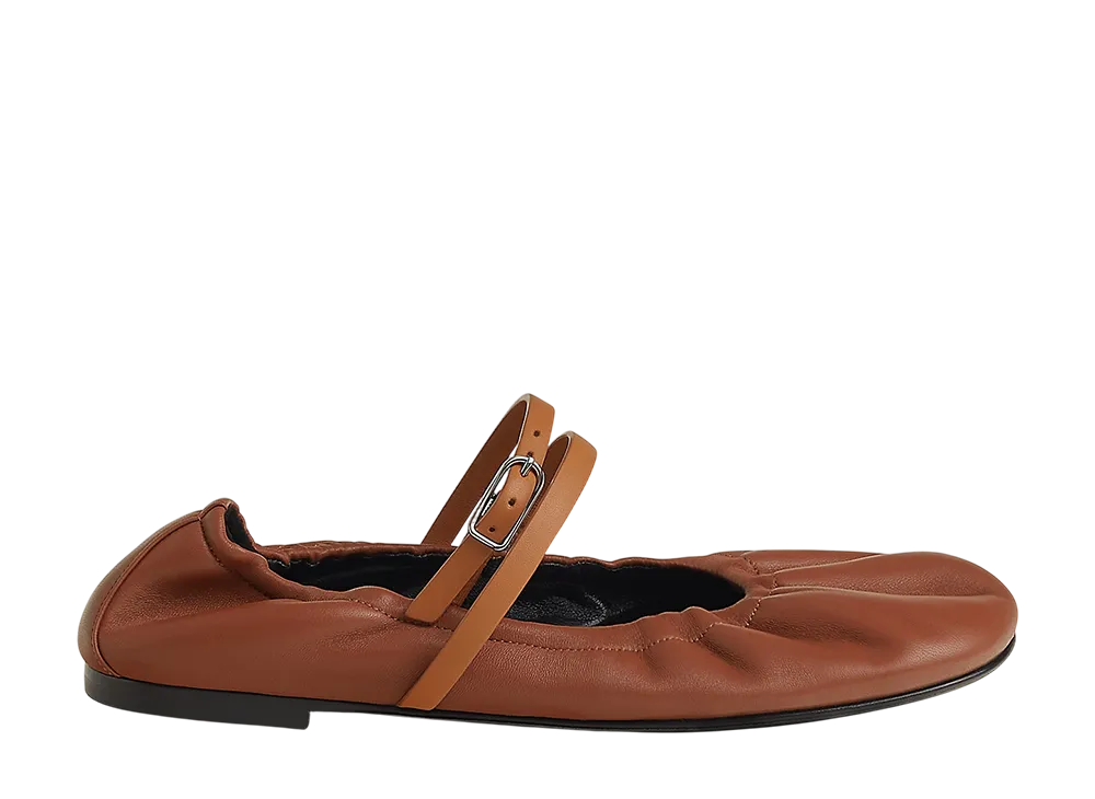 Hermes Women's Jolly Ballet Flat "Gold/Naturel"