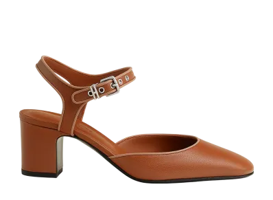 Hermes Women's Kamilla 60 Pump "Marron Alezan/Beige Perlino"