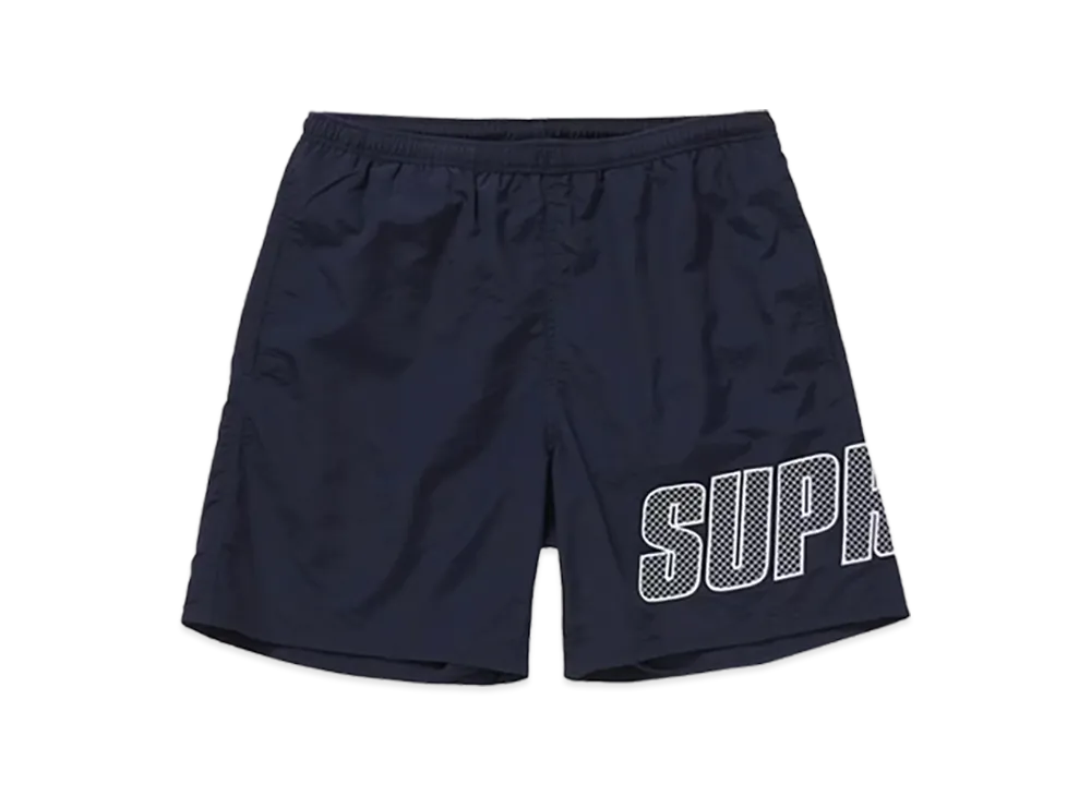 Supreme Logo Applique Water Short (19SS) "Navy"