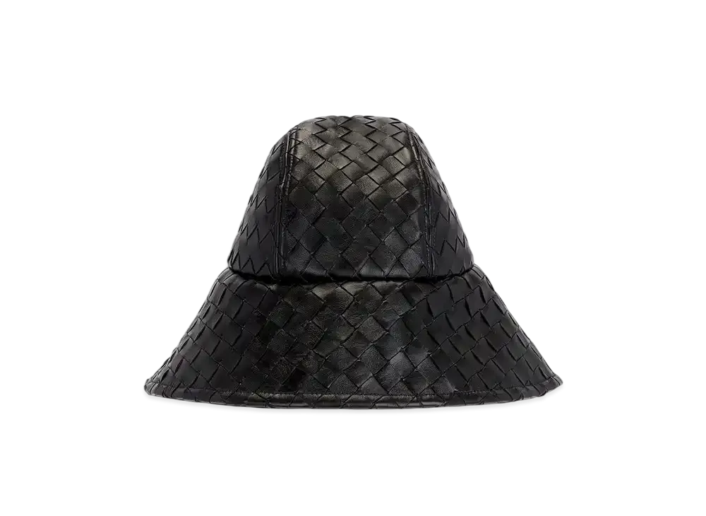 Bottega Veneta Intrecciato Leather Hat "Black"