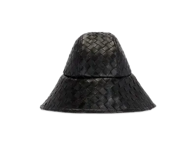 Bottega Veneta Intrecciato Leather Hat "Black"