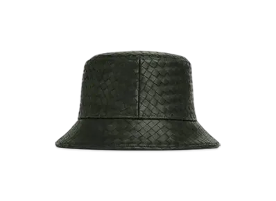 Bottega Veneta Intrecciato Leather Bucket Hat "Dark Green"