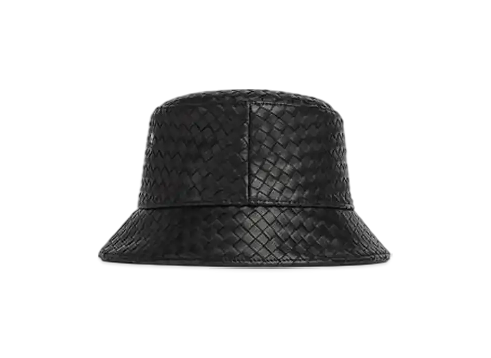 Bottega Veneta Intrecciato Leather Bucket Hat "Black"