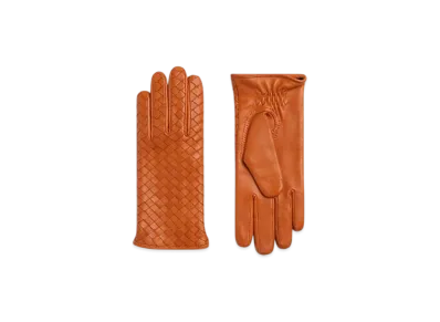 Bottega Veneta Intrecciato Leather Gloves "Brick"