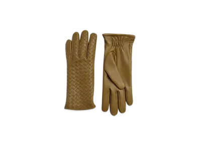 Bottega Veneta Intrecciato Leather Gloves "Acorn"