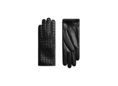 Bottega Veneta Intrecciato Leather Gloves "Nero"