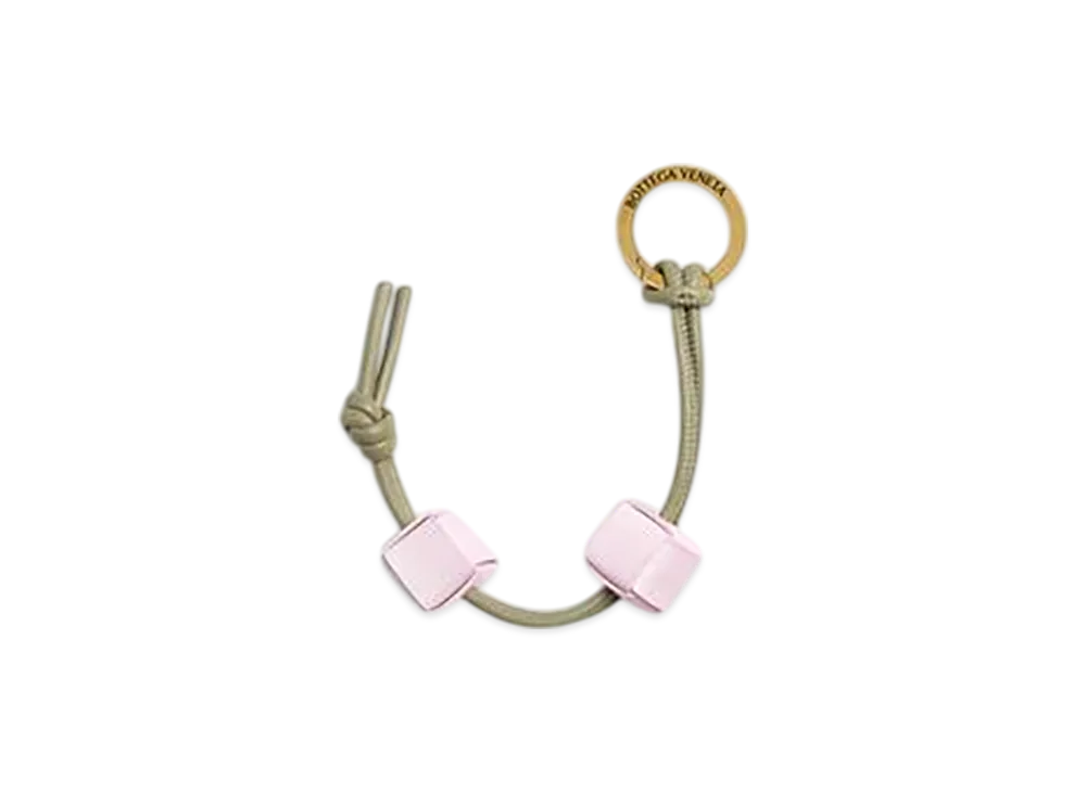 Bottega Veneta Cube Keyring "Travertine/Blisswashed"