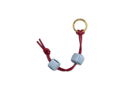 Bottega Veneta Cube Keyring "Dark Red/Ice"