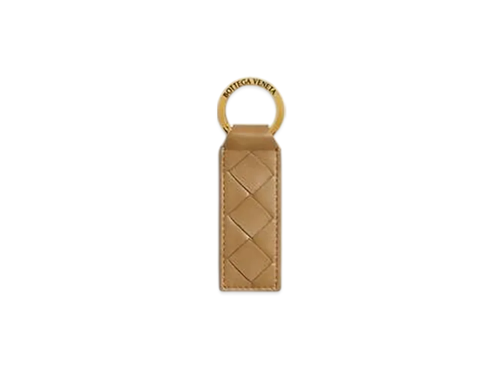 Bottega Veneta Tab Key Ring "Dark Praline"