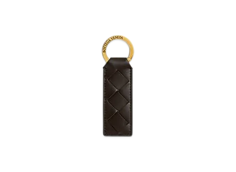 Bottega Veneta Tab Key Ring "Fondente"