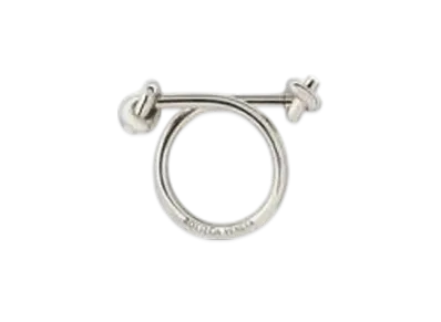 Bottega Veneta Metallic Key Ring "Silver"
