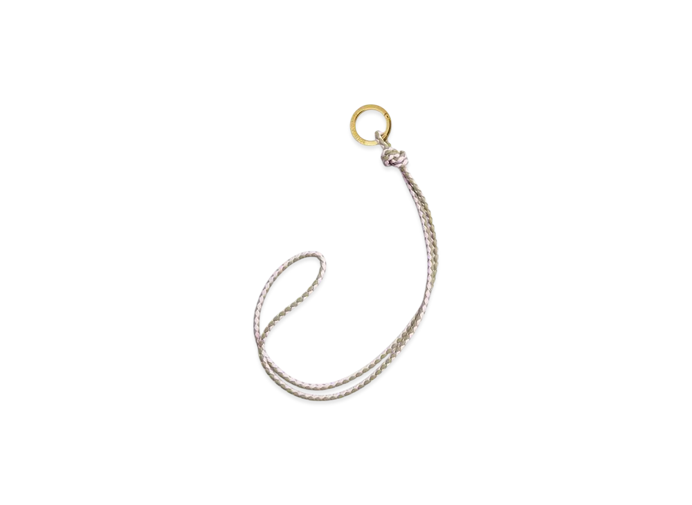 Bottega Veneta Intrecciato Long Key Ring "Travertine / Bliss Washed"