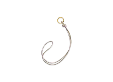 Bottega Veneta Intrecciato Long Key Ring "Travertine / Bliss Washed"