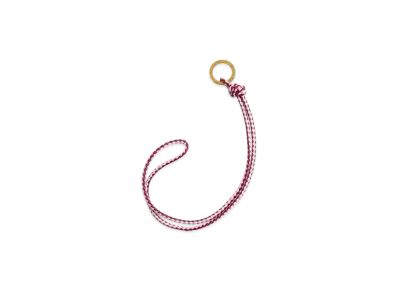 Bottega Veneta Intrecciato Long Key Ring "Dark Red/Blisswashed"