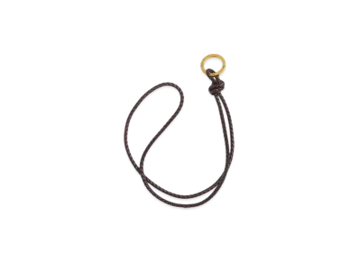 Bottega Veneta Intrecciato Long Key Ring "Fondente"