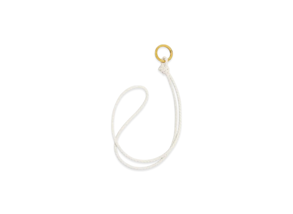 Bottega Veneta Intrecciato Long Key Ring "Chalk"