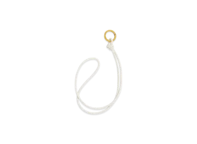 Bottega Veneta Intrecciato Long Key Ring "Chalk"