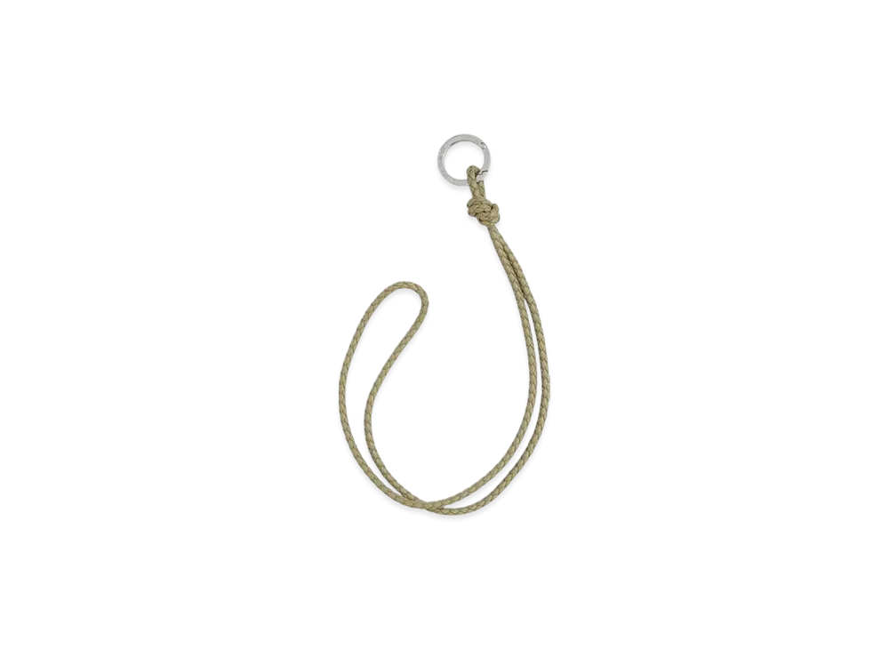 Bottega Veneta Intrecciato Long Key Ring "Travertine"