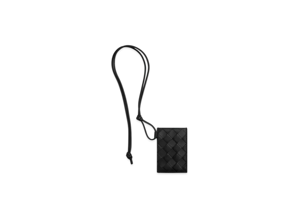 Bottega Veneta Intrecciato Badge Holder "Black"