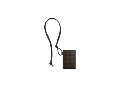 Bottega Veneta Intrecciato Badge Holder "Fondente/Matcha"