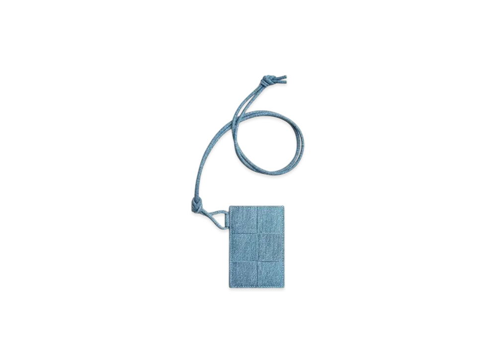 Bottega Veneta Cassette Badge Holder "Blue Melange/Ice"