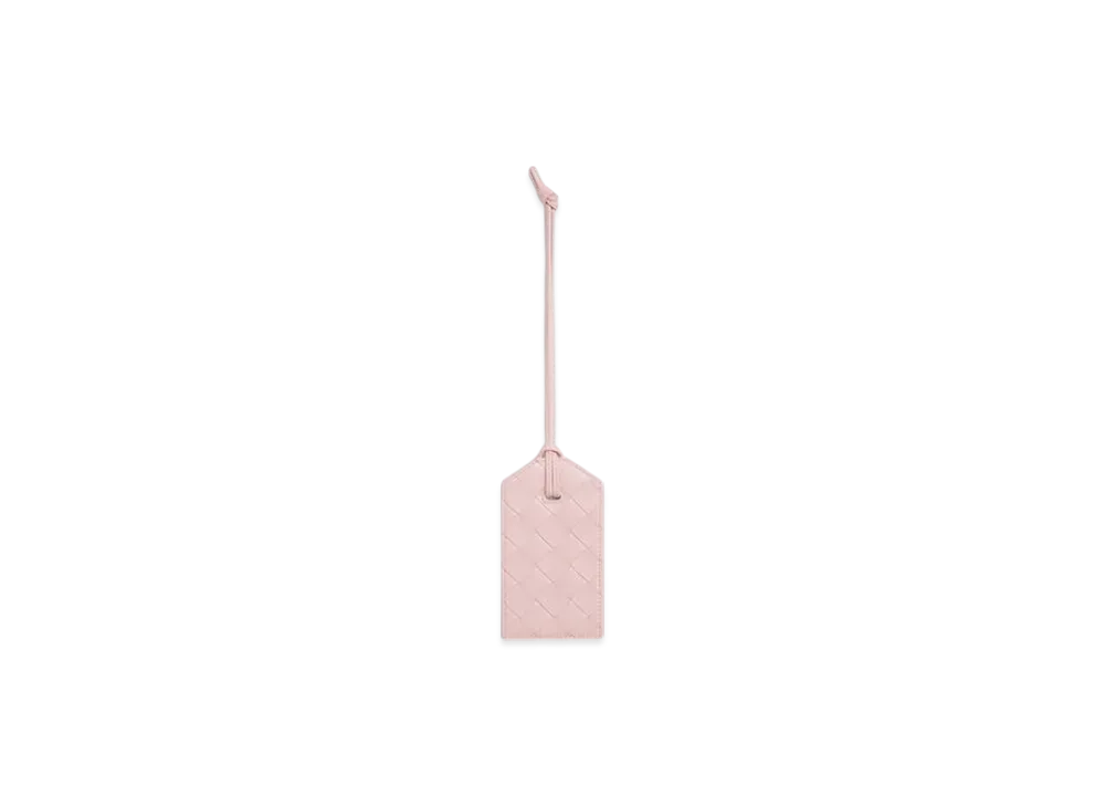 Bottega Veneta Intrecciato Strap Tag Holder "Rose"