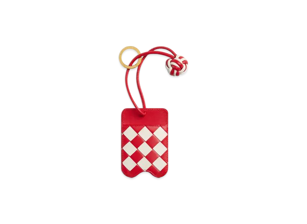 Bottega Veneta Intrecciato Design Cardcase "Deep Red / Chalk"