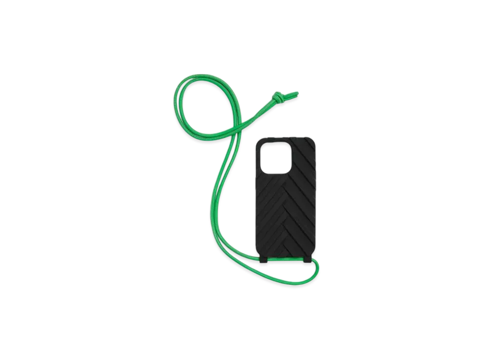 Bottega Veneta Strap Iphone 16 Pro Case "Black/Parakeet"