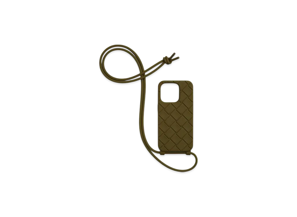 Bottega Veneta Strap iPhone 15 Pro Case "Olive Oil"