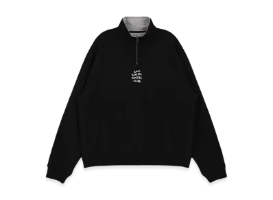 ANTI SOCIAL SOCIAL CLUB Designed in Korea Half Zip-up Sweatshirt "Black"