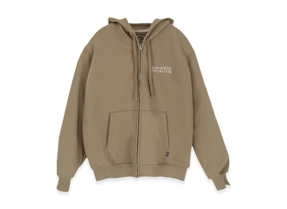ANTI SOCIAL SOCIAL CLUB Designed in Korea IAN Zip-Up Hoodie Jumper "Khaki"