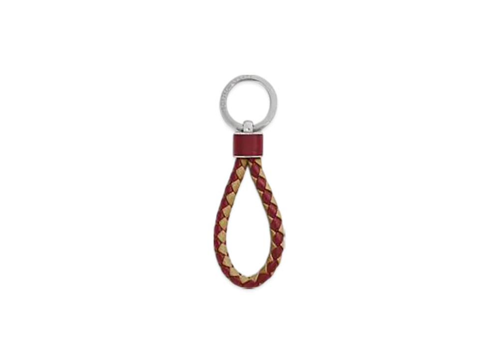 Bottega Veneta Intreccio Key Ring "Umbra/Dark Praline"