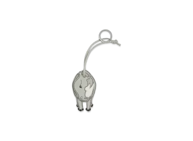 Bottega Veneta Animal Key Ring "White/Agate Gray"