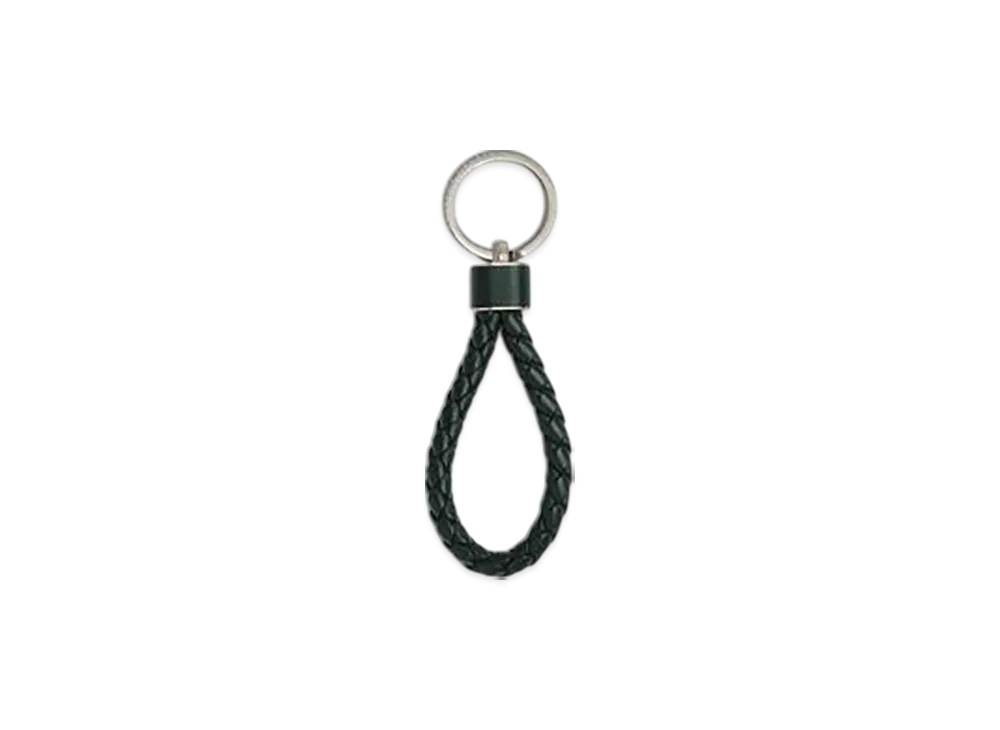 Bottega Veneta Intreccio Key Ring "Inkwell"