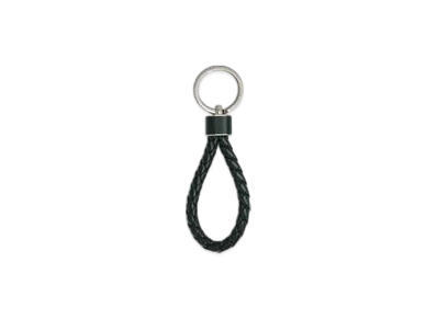 Bottega Veneta Intreccio Key Ring "Inkwell"