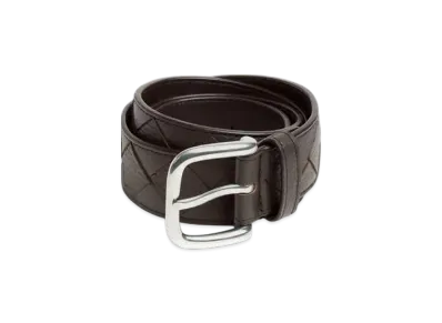 Bottega Veneta Intrecciato Taurillon Belt "Fondente"