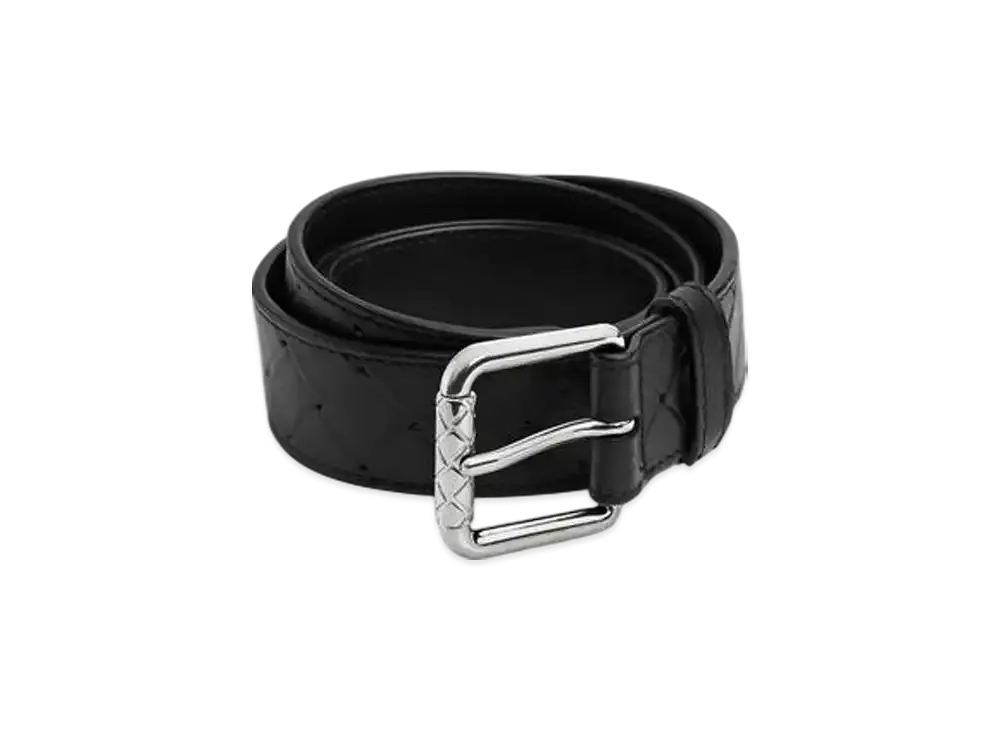 Bottega Veneta Intrecciato Stamp Belt "Black"