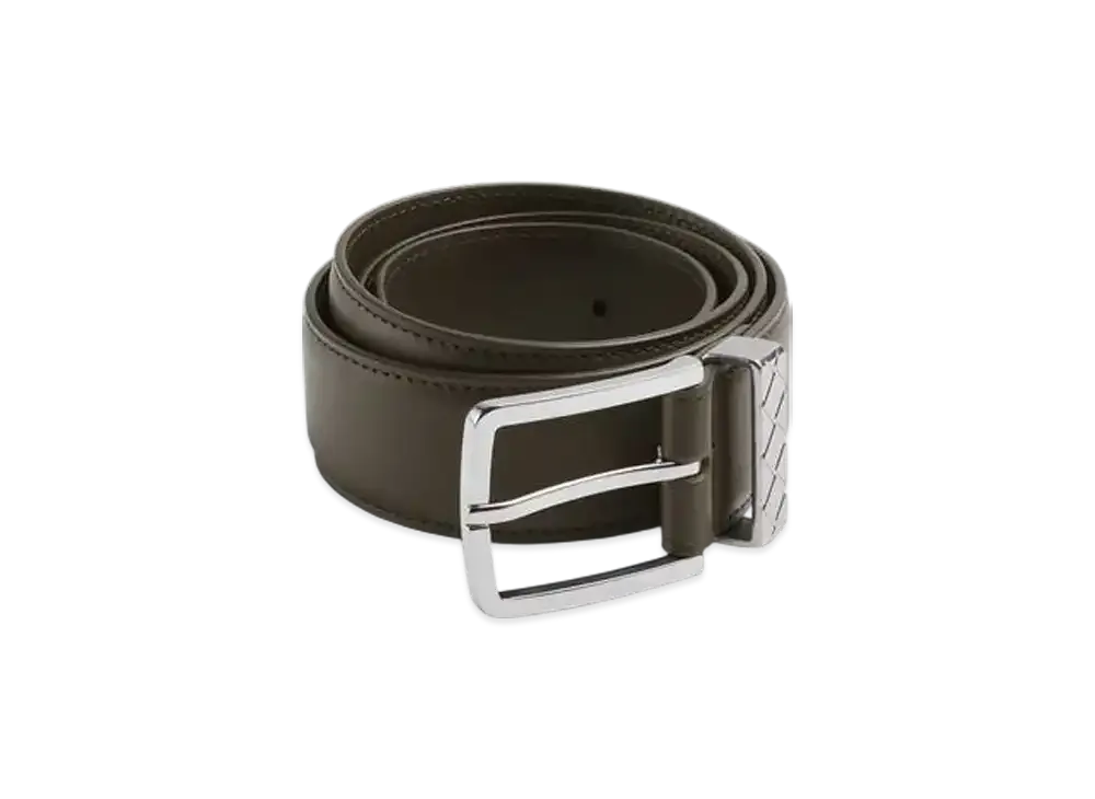 Bottega Veneta Intreccio Loop Belt "Khaki"